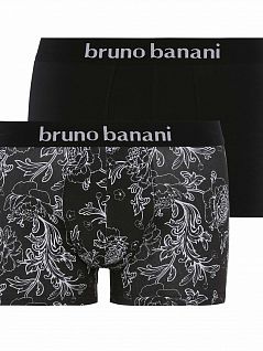 Набор боксеров с принтом на мягком эластичном поясе черно-белого цвета (2шт) Bruno Banani 22012367c4115