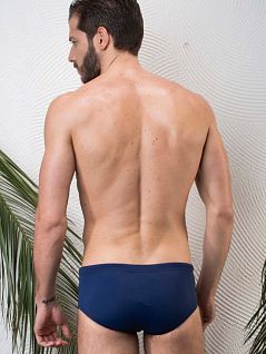 Эластичные плавки с надписью вышита белым цветом синего цвета PJ-Uomo mare_544