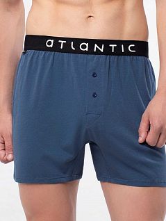 Семейные трусы однотонные с надписью Atlantic светящейся в темноте ATLANTIC MW117429деним