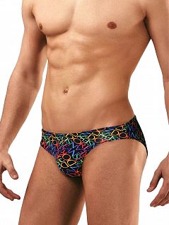Слипы с ярким разноцветным принтом в виде фирменных логотипов бренда темно-синего цвета Doreanse 1405c99 распродажа