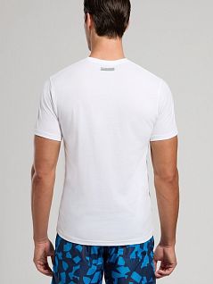 Тонкая футболка с разноцветным принтом белого цвета Bikkembergs BKK3MTS03cWhite