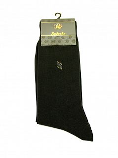 Комплект из 10 пар черных мужских носков из хлопка премиум класса "RuSocks" M-196