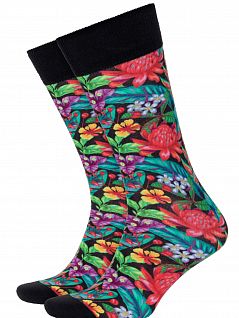 Носки из тонкого трикотажа Burlington 20548 Tropical Print Черный