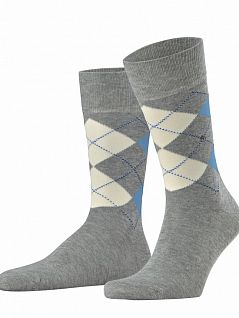 Мужские носки с ромбовидным узором с УФ-бриллиантами Burlington 21935 UV Argyle SO Серый (3400)