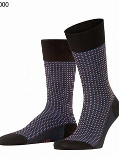 Оригинальные носки с мелким точечным узором и широкой резинкой Falke 12437 Uptown Tie SO (муж.) Черный (3000)