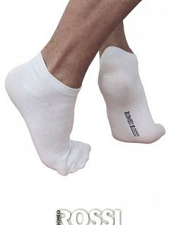 Укороченные мужские носки удобной посадки белого цвета Romeo Rossi R00704