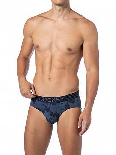Узорные брифы на эластичном поясе JOCKEY 151672H (муж.) (M02) Синий
