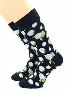 Облегающие носкис принтом "кокосы" черного цвета Hobby Line 45971