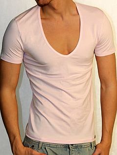 Мужская розовая футболка с широким воротником Doreanse Macho Style 2820c66