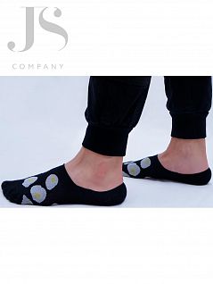 Оригинальные подследники однотонные и с рисунком "яйца". Giulia JSFOOTIES FM 004 COTTON (2 п.) (5 пар) nero/nero