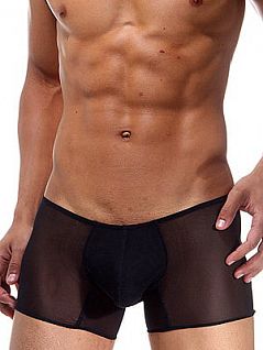 Мужские прозрачные трусы хипсы черные Oboy Sexy Boys 6075c01