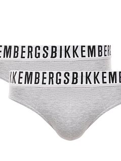 Набор однотонных брифов  (2шт) серого цвета Bikkembergs RTBKK1USP01BI/2