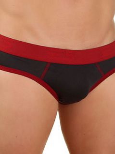 Стильные брифы с красной окантовкой темно-серого цвета E5 Underwear RT27840