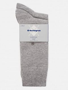 Комплект носков с добавлением полиамида Burlington 21045 Everyday 2-Pack (муж.) (2шт.) Серый 3400