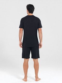 Комфортная пижама из футболки с круглым вырезом и шорт BlackSpade LTBS30078 BlackSpade серый