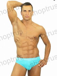 Удобные мужские брифы из модала бирюзового цвета ROMEO ROSSI R2006-11