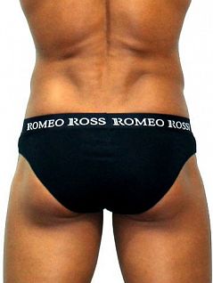 Чёрные мужские трусы брифы Romeo Rossi Briefs R2006-2