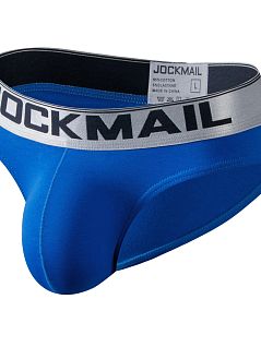 Эластичные брифы на широкой резинке с логотипом синего цвета JOCKMAIL RTJM2029-9