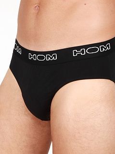 Однотонные брифы на пришивной резинке черного цвета HOM 40c1733cD007c1