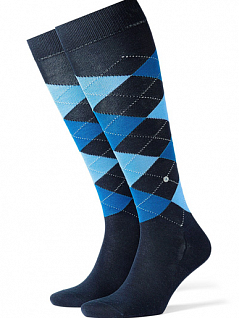 Отличные гольфы с классическим узором Argyle Burlington 21782 Manchester KH (муж.) Синий (6120)
