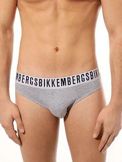 Набор однотонных брифов  (2шт) серого цвета Bikkembergs RTBKK1USP01BI/2