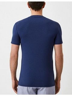 Эластичная футболка из шелковистого модала темно-синего цвета Ermenegildo Zegna N3M201400c422