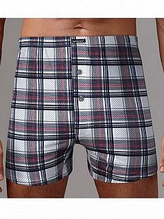 Хлопковые мужские семейные трусы с гульфиком в красную клетку Gentlemen SIGB7743