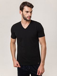 Стильная мужская футболка из хлопка черного цвета JOCKEY 22451813 Nos (муж.) Черный