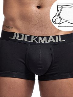 Эластичные хипсы на широкой резинке черного цвета JOCKMAIL RTJM6032-2