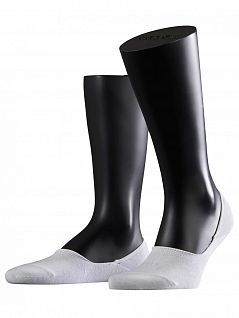 Удобные мужские подследники из хлопка белого цвета Falke 14625 Family step (муж.) Белый 2000