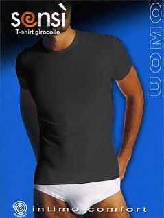 Бесшовная футболка из шелковистого полиамида Sensi JST-SHIRT GIROCOLLO UOMO nero