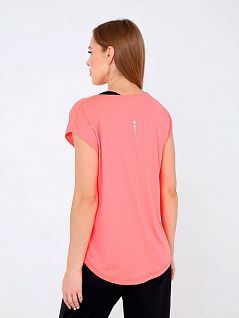 Спортивная футболка для фитнеса из полиамида и полиэстра LTBS6862 BlackSpade неоновый розовый