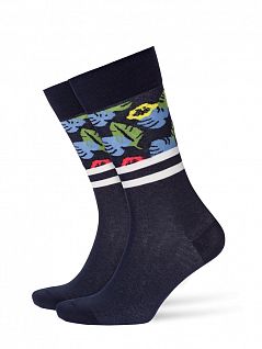 Хлопковые носки с добавлением полиамида Burlington 21803 Tropical Skate Темный-синий 6120