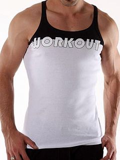 Мужская белая спортивная майка из хлопка Oboy Sport Boys 8042c02 распродажа