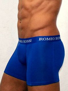 Мужские высокие трусы боксеры синего цвета Romeo Rossi Boxers R7001-9