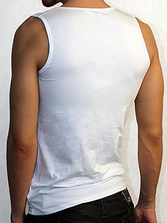 Мужская майка белого цвета с глубоким вырезом Doreanse Cotton Basic 2050c02 распродажа