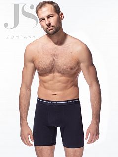 Эластичные мужские трусы-боксеры на широкой резинке Enrico Coveri JSEB 1000 LONG boxer blu ecv