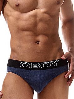 Мужские стильные трусы слипы синие Oboy Jeans 6020c51