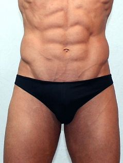 Однотонные мужские микро трусы чёрного цвета Romeo Rossi Slips R2005-2
