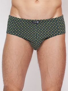Стильные мужские трусы брифы цвета хаки с узорами Torro LFTMS2092 KHAKI