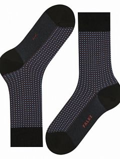 Оригинальные носки с мелким точечным узором и широкой резинкой Falke 12437 Uptown Tie SO (муж.) Черный (3000)