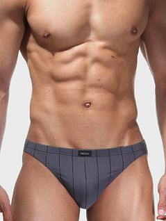 Стильные мужские трусы-слипы (микро) серого цвета в полоску HOM Elegant 33c8922c00ZU