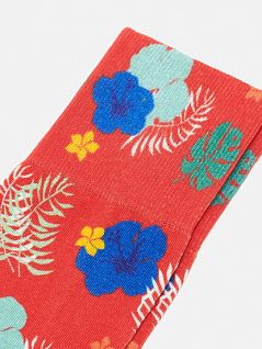 Красочные носки с красивым узором Берлингтон 21890 Hawaii Print SO (муж.) Красный 8000