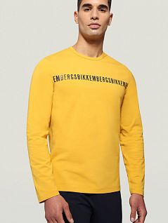 Яркая пижама с логотипом бренда на груди и брюк на манжетах Bikkembergs вбкт05119бикк Желтый 8100