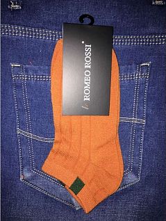 Эффектные носки из хлопка оранжевого цвета Romeo Rossi R8507-21-1