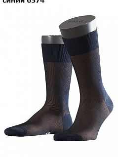 Уникальные носки с усиленной пяткой Falke 13141 Fine Shadow SO (муж.) Синий 6057