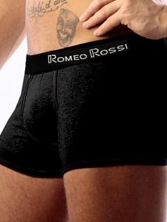 Мужские трусы хипсы из хлопка черного цвета ROMEO ROSSI 0-1RR365-102