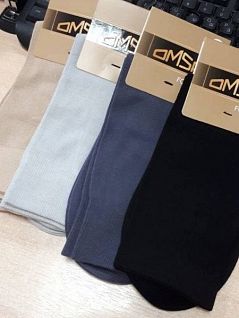 Классические гладкие всесезонные мужские носки из хлопка c широкой комфортной резинкой OMSA DTКлассик203Нскм Grigio_chiaro
