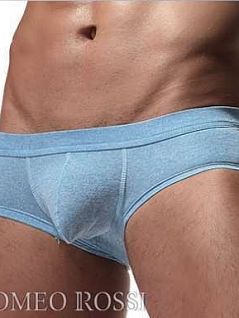 Облегающие мужские трусы хипсы из модала синего цвета ROMEO ROSSI R5006-9