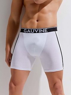 Удлиненные боксеры из эластичного хлопка белого цвета GAUVINE RTGAU3014-02